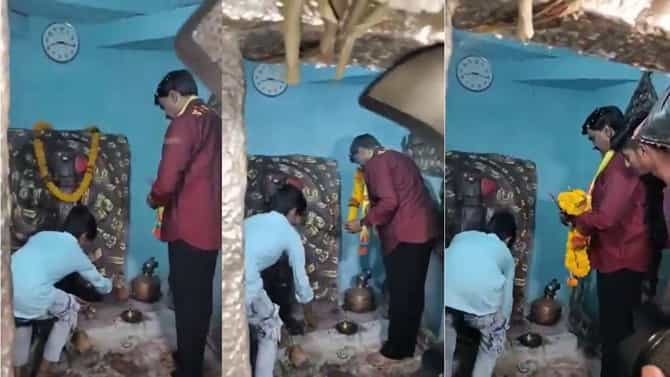 Janardhan Reddy: ಆಂಜನೇಯನಿಗೆ ಪೂಜೆ ಸಲ್ಲಿಸುವಾಗ ಜನಾರ್ಧನ ರೆಡ್ಡಿಗೆ ಹೂವಿನ ಪ್ರಸಾದ, ರೆಡ್ಡಿ ಪುಳಕಿತ