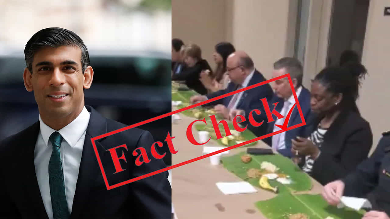 Fact Check: ರಿಷಿ ಸುನಕ್ ಸಿಬ್ಬಂದಿಯ ಪೊಂಗಲ್ ಆಚರಣೆ, ಬಾಳೆಲೆಯಲ್ಲಿ ಊಟ ಮಾಡುತ್ತಿರುವುದು ಕಂಡಿರಾ ಎಂಬ ವೈರಲ್ ವಿಡಿಯೊ ಯುಕೆಯದ್ದು ಅಲ್ಲ Fact Check: ರಿಷಿ ಸುನಕ್ ಸಿಬ್ಬಂದಿಯ ಪೊಂಗಲ್ ಆಚರಣೆ, ಬಾಳೆಲೆಯಲ್ಲಿ ಊಟ ಮಾಡುತ್ತಿರುವುದು ಕಂಡಿರಾ ಎಂಬ ವೈರಲ್ ವಿಡಿಯೊ ಯುಕೆಯದ್ದು ಅಲ್ಲ