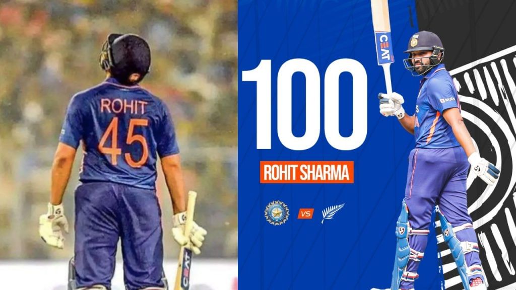IND vs NZ 3rd odi rohit sharma scored hundred against new zealand equal ricky ponting and sanath jayasuriya record