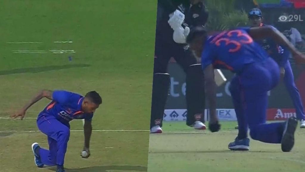 IND vs NZ 2nd odi Hardik Pandya took tremendous catch, new zealand lost 5 wickets in just 15 runs