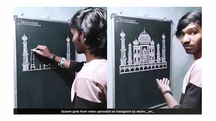 ಇಂಗ್ಲಿಷ್ ಅಕ್ಷರಗಳಲ್ಲಿ ತಾಜ್ಮಹಲ್ ರಚಿಸಿದ ಯುವಕನ ವಿಡಿಯೋ ವೈರಲ್