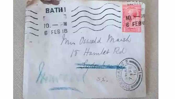 100 ವರ್ಷಗಳ ನಂತರ ಲಂಡನ್​ ವಿಳಾಸಕ್ಕೆ ತಲುಪಿದ ಈ ಪತ್ರ
