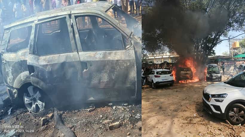 ಬೆಂಗಳೂರು: ಅರಮನೆ ಮೈದಾನದ 4, 5ನೇ ಗೇಟ್ ಮುಂಭಾಗದಲ್ಲಿ ಅಗ್ನಿ ಅವಘಡ
