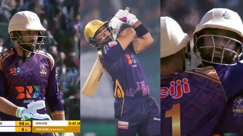 Iftikhar Ahmed smashes six sixes off Wahab Riaz over