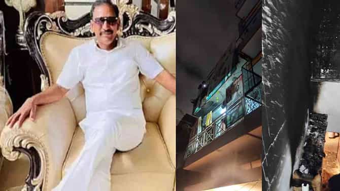 KGF Babu: ಉದ್ಯಮಿ ಕೆಜಿಎಫ್​​ ಬಾಬು ಚಿಕ್ಕಪೇಟೆಯ ಮನೆ ಮುಂದೆ ಬೆಂಕಿ ಹಾಕಿದ ದೃಷ್ಕರ್ಮಿಗಳು