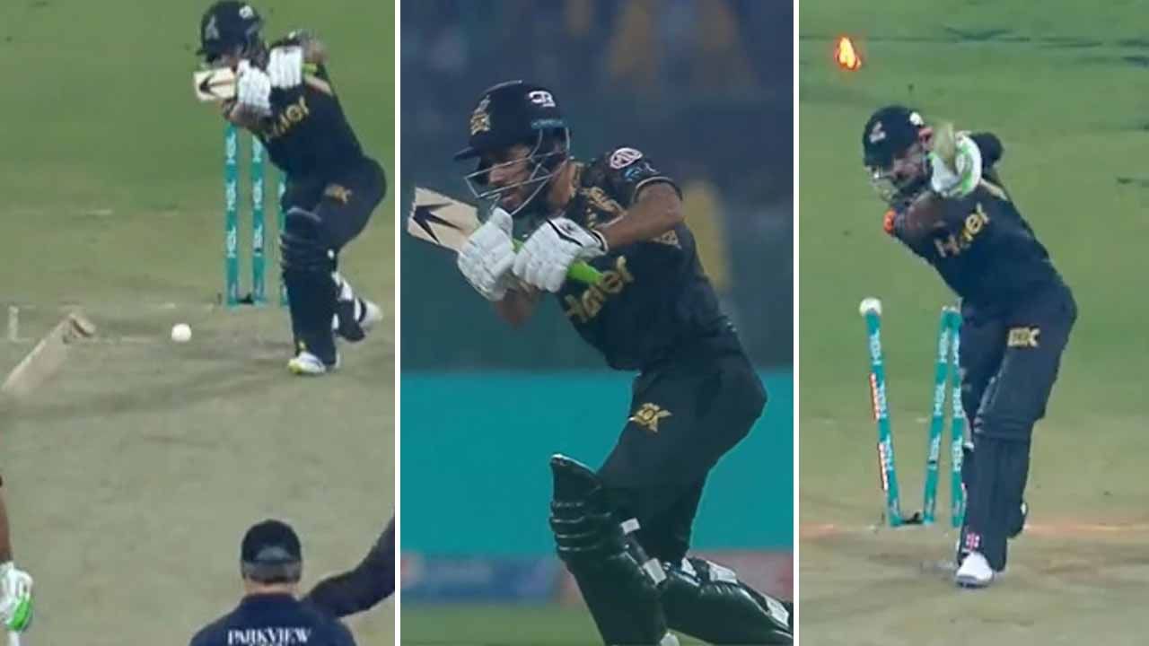 PSL 2023: ಈತ ಎಸೆದ ಮೊದಲ ಬಾಲ್ನಲ್ಲೇ ಎದುರಾಳಿಯ ಬ್ಯಾಟ್ ಕಟ್, 2ನೇ ಎಸೆತದಲ್ಲಿ ಕ್ಲೀನ್ ಬೌಲ್ಡ್: ವಿಡಿಯೋ PSL 2023: ಈತ ಎಸೆದ ಮೊದಲ ಬಾಲ್ನಲ್ಲೇ ಎದುರಾಳಿಯ ಬ್ಯಾಟ್ ಕಟ್, 2ನೇ ಎಸೆತದಲ್ಲಿ ಕ್ಲೀನ್ ಬೌಲ್ಡ್: ವಿಡಿಯೋ