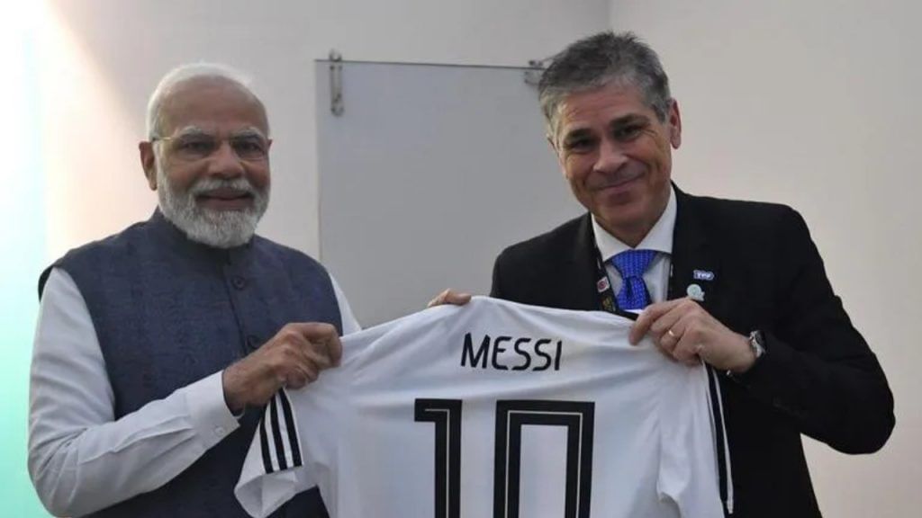 PM Modi Gifted Lionel Messi Jersey By Argentina YPF