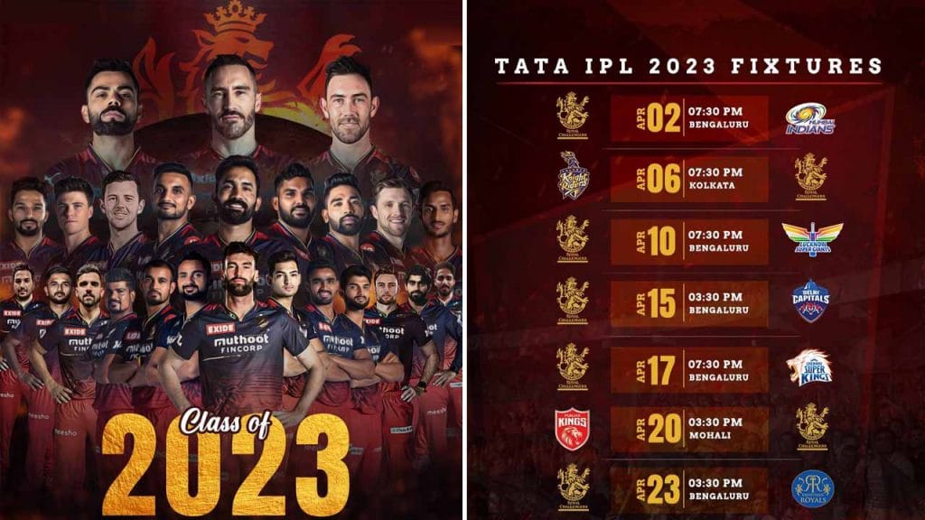 RCB 2023 Schedule