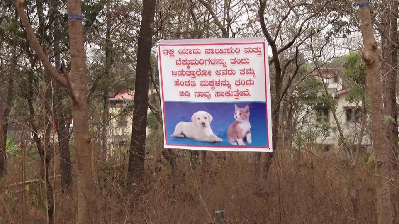 Residents in Pachanady area put up different banners to avoid pets in Mangaluru