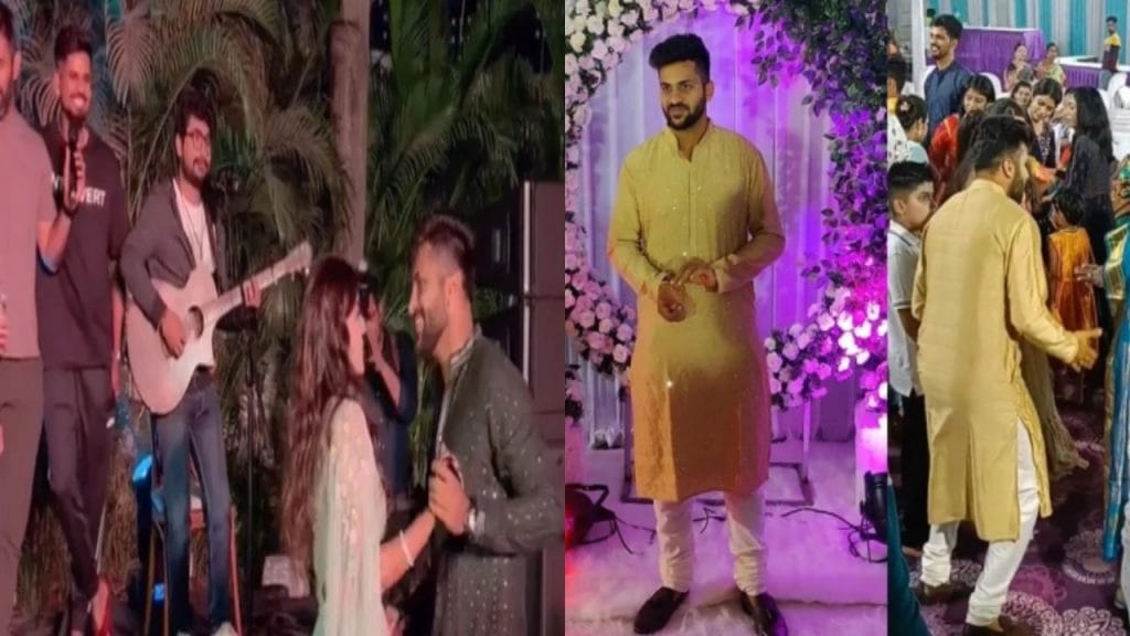 Team India bowler Shardul Thakur dance with his wife on shreyas iyer song in marriage