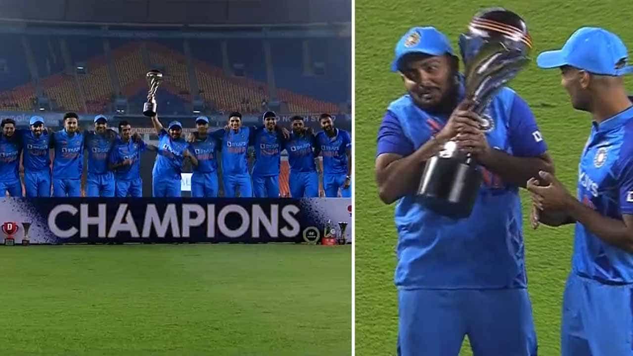 Hardik Pandya: ಹಾರ್ದಿಕ್ ಪಾಂಡ್ಯ ಟ್ರೋಫಿಯನ್ನು ಪೃಥ್ವಿ ಶಾ ಕೈಗೆ ಕೊಟ್ಟಾಗ ಏನು ಮಾಡಿದ್ರು ನೋಡಿ