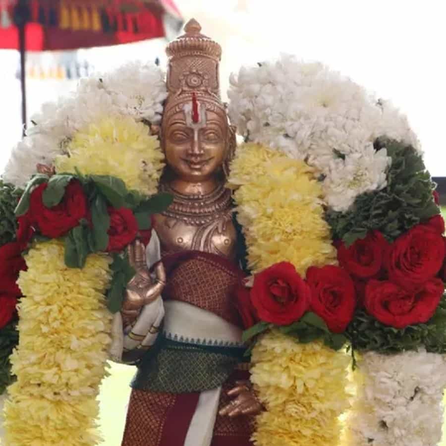 ಬ್ರಹ್ಮೋತ್ಸವದ ಅಂಗವಾಗಿ ಪೆರುಮಾಳ್ ದೇವರನ್ನು ತೊಟ್ಟಿಲಲ್ಲಿ ಮಲಗಿಸುವ ವಿಶೇಷ ಸೇವೆಯಾದ ಡೊಳ್ಳೋತ್ಸವವನ್ನು ಆಚರಿಸಲಾಯಿತು. (ಫೋಟೋ ಕ್ರೆಡಿಟ್: TV9 ತೆಲುಗು)