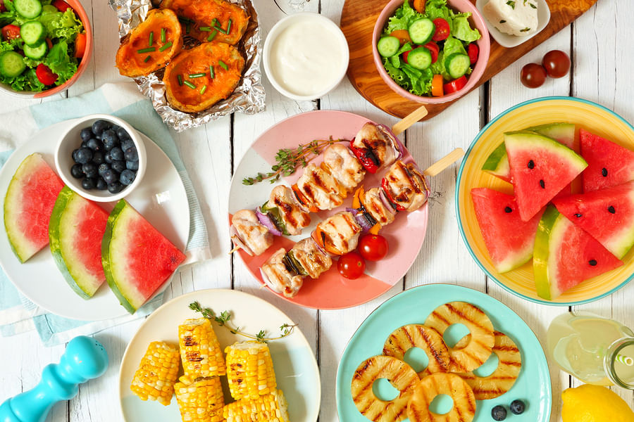 bigstock-Summer-Bbq-Or-Picnic-Food-Conc-304155778