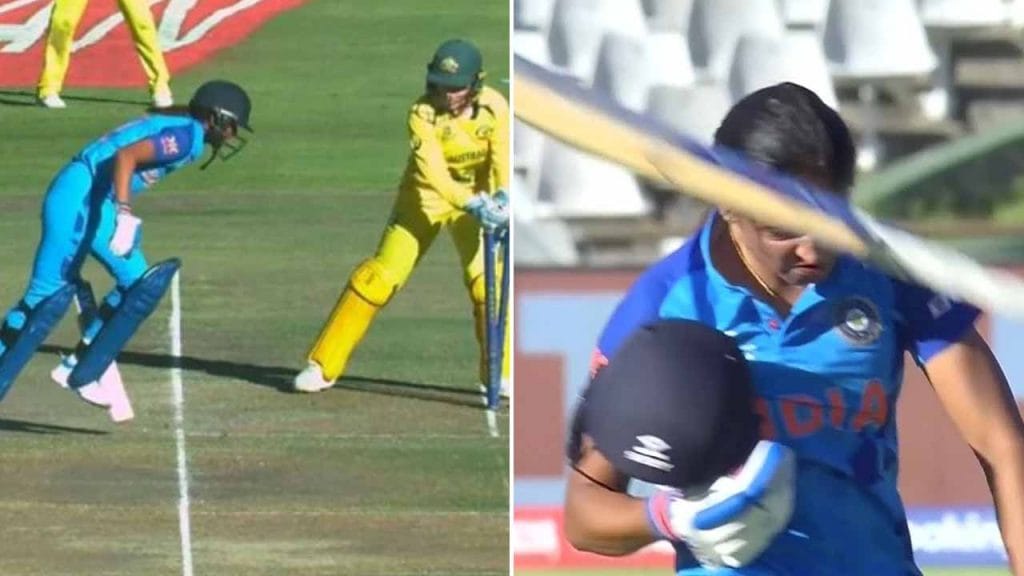 harmanpreet kaur run ouut