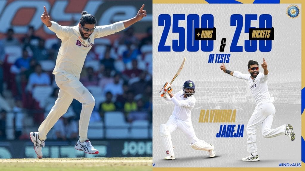 india vs australia 2nd test Ravindra Jadeja quickest Asian to reach 2500 runs 250 wickets in Test