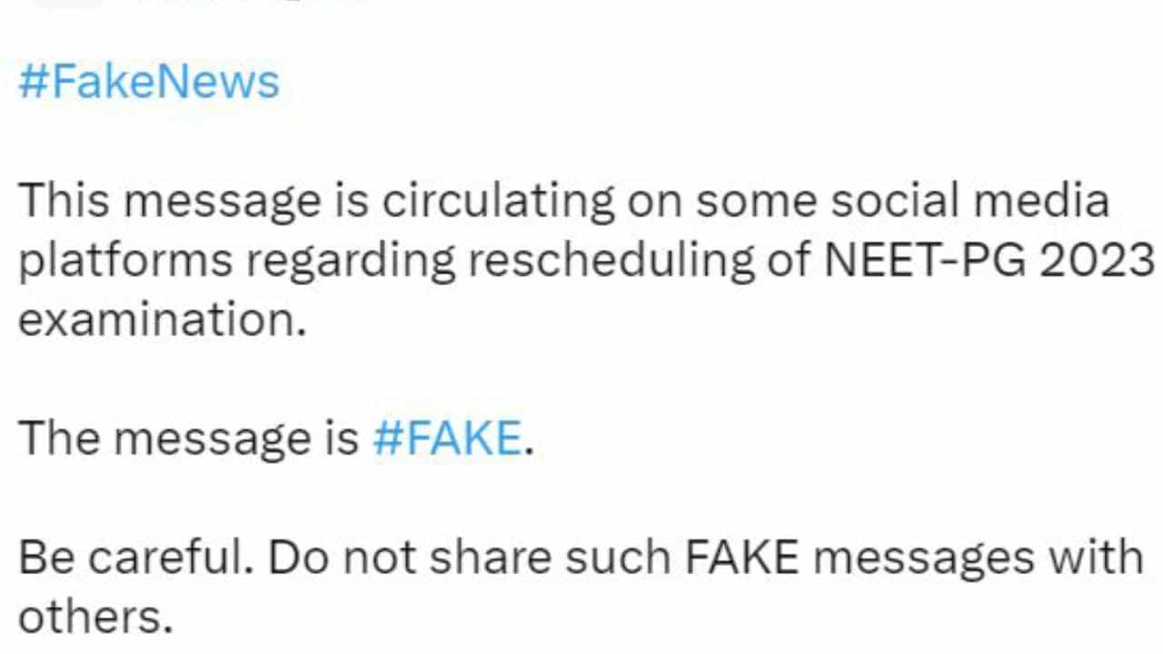 NEET PG 2023 Fake Notice: ನಿಮಗೂ ಬಂದಿದೆಯಾ ನೀಟ್ ಪಿಜಿ 2023 ಪರೀಕ್ಷೆ ಮುಂದೂಡಿಕೆ ನೋಟೀಸ್? ಇದು ಫೇಕ್ ಇರದಹು ಎಚ್ಚರ! NEET PG 2023 Fake Notice: ನಿಮಗೂ ಬಂದಿದೆಯಾ ನೀಟ್ ಪಿಜಿ 2023 ಪರೀಕ್ಷೆ ಮುಂದೂಡಿಕೆ ನೋಟೀಸ್? ಇದು ಫೇಕ್ ಇರದಹು ಎಚ್ಚರ!