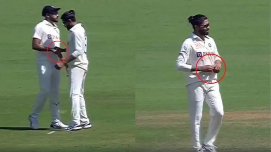 IND vs AUS Australian fan and former captain raise question over Ravindra jadeja applying something on his finger