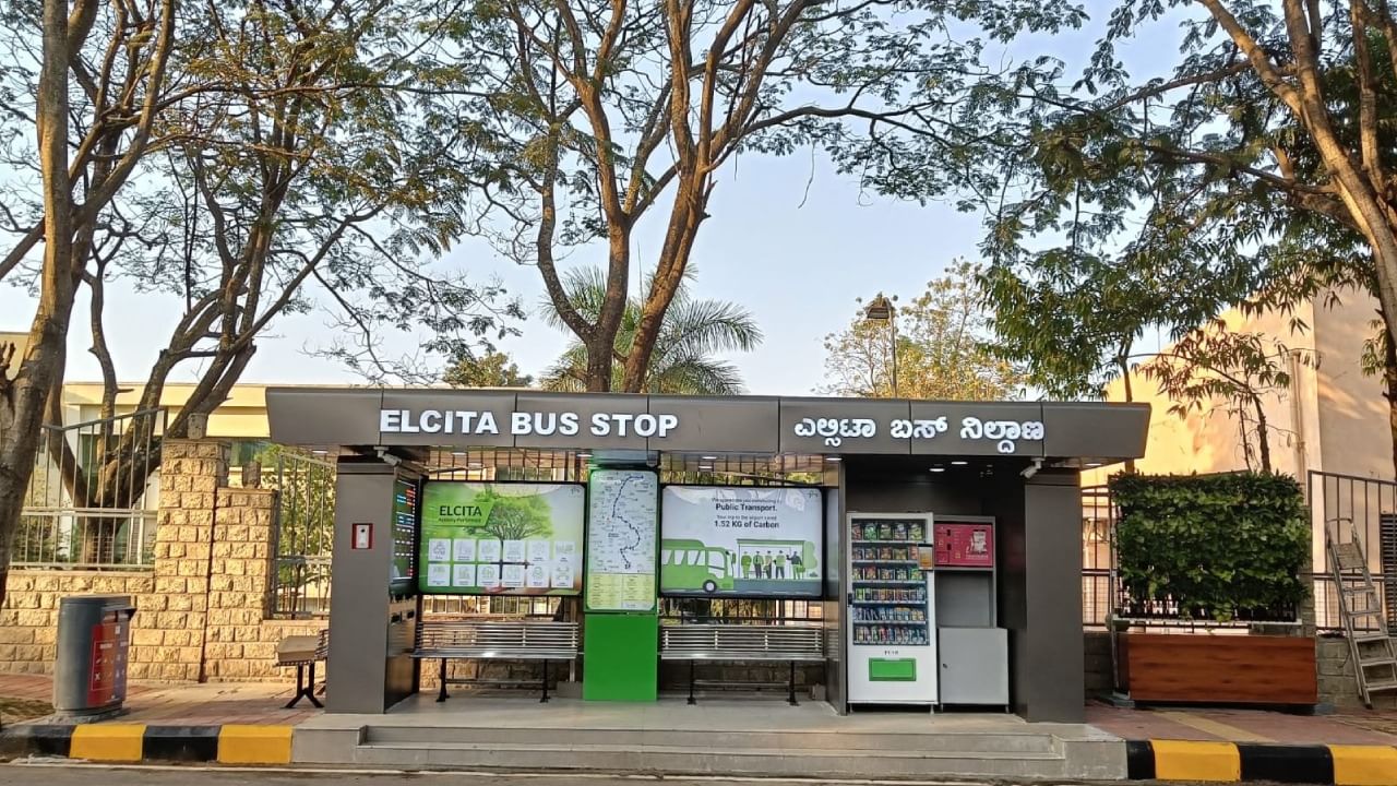 Electric Smart bus stop in Bengaluru at Electronics City