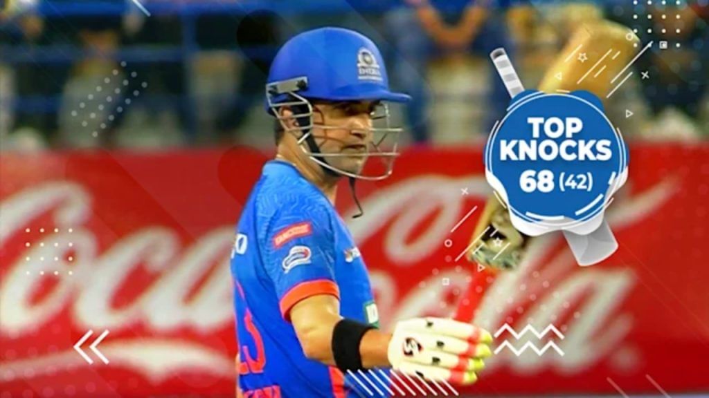 Legends League Cricket Gautam Gambhir hits three consecutive half centuries and top in terms of runs