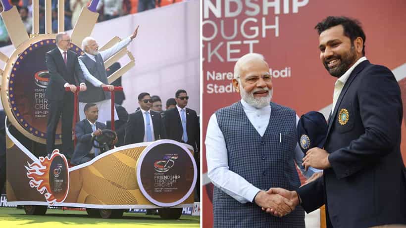IND vs AUS 4th Test: ನರೇಂದ್ರ ಮೋದಿ ಸ್ಟೇಡಿಯಂನಲ್ಲಿ ನಮೋ ಹವಾ: ಭಾರತ-ಆಸ್ಟ್ರೇಲಿಯಾ ಪ್ರಧಾನಿಗಳಿಂದ ಮೈದಾನದಲ್ಲಿ ರ್ಯಾಲಿ