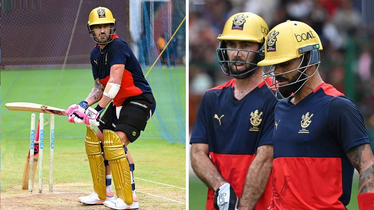 RCB 2023: ಚಿನ್ನಸ್ವಾಮಿಯಲ್ಲಿ ಕೊಹ್ಲಿ, ಮ್ಯಾಕ್ಸ್​ವೆಲ್, ಡುಪ್ಲೆಸಿಸ್ ಭರ್ಜರಿ ಅಭ್ಯಾಸ: ಫೋಟೋ ನೋಡಿ