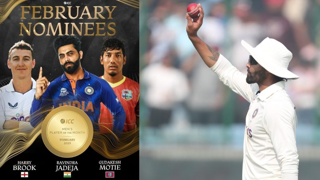 ICC Award Ravindra Jadeja shortlist for ICC Mens Player of the Month award Harry Brook Gudakesh Motie in race