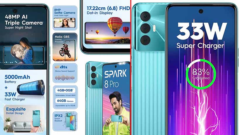 Tecno Spark 8 Pro: ಅತ್ಯುತ್ತಮ ಕ್ಯಾಮೆರಾ, ಭರ್ಜರಿ ಬ್ಯಾಟರಿಯ ಸ್ಮಾರ್ಟ್ಫೋನ್ ಬೇಕೇ?: ಕೇವಲ 8,399 ರೂ. ಗೆ ಈ ಫೋನನ್ನು ಖರೀದಿಸಿ