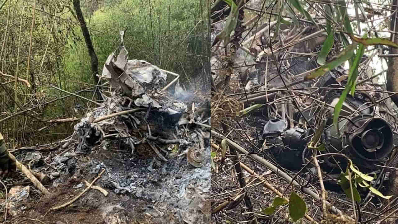 Arunachal Pradesh helicopter crash: ಚೀತಾ ಹೆಲಿಕಾಪ್ಟರ್​​ ಅವಶೇಷ, ಇಬ್ಬರು ಪೈಲಟ್​​ಗಳ ಮೃತದೇಹ ಪತ್ತೆ