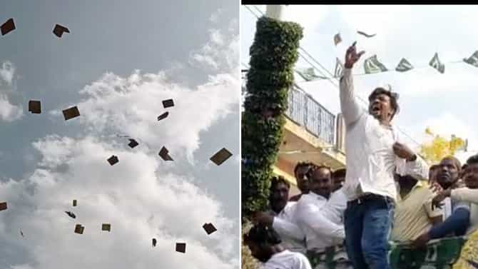 Video: ಜೆಡಿಎಸ್ ರೋಡ್​ಶೋನಲ್ಲಿ ನಾಯಕರ ದೃಷ್ಟಿ ತೆಗೆದು ನೋಟಿನ ಕಂತೆ ಎಸೆದ ಕಾರ್ಯಕರ್ತ