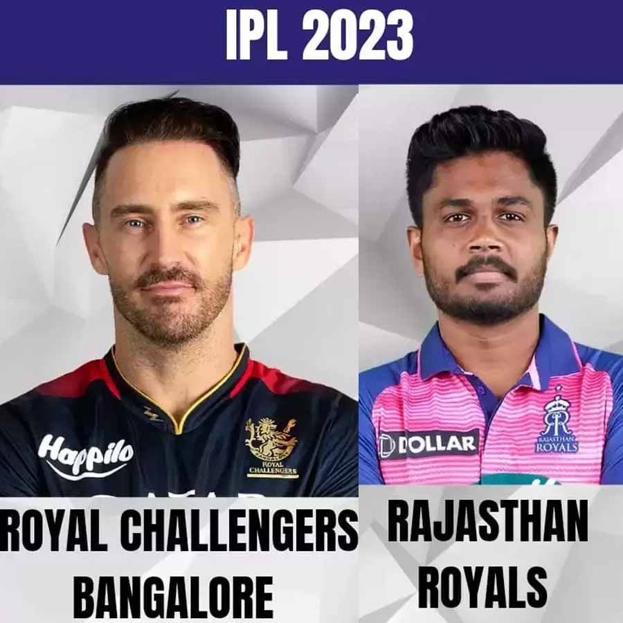 ಇಂಡಿಯನ್ ಪ್ರೀಮಿಯರ್ ಲೀಗ್​ 2023 ರಲ್ಲಿಂದು ಎರಡು ಮಹತ್ವದ ಪಂದ್ಯಗಳು ನಡೆಯಲಿದೆ. ಬೆಂಗಳೂರಿನ ಚಿನ್ನಸ್ವಾಮಿ ಕ್ರೀಡಾಂಗಣದಲ್ಲಿ ಆಯೋಜಿಸಲಾಗಿರುವ ಮೊದಲ ಮ್ಯಾಚ್​ನಲ್ಲಿ ಫಾಫ್ ಡುಪ್ಲೆಸಿಸ್ ನಾಯಕತ್ವದ ರಾಯಲ್ ಚಾಲೆಂಜರ್ಸ್ ಬೆಂಗಳೂರು ತಂಡ ಸಂಜು ಸ್ಯಾಮ್ಸನ್ ನೇತೃತ್ವದ ರಾಜಸ್ಥಾನ್ ರಾಯಲ್ಸ್ ಅನ್ನು ಎದುರಿಸಲಿದೆ.