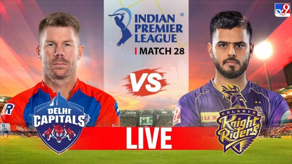 DC vs KKR Live Score Delhi Capitals vs Kolkata Knight Riders IPL 2023 match scorecard online in Kannada
