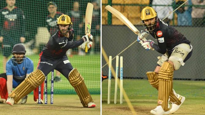 RCB vs MI: ಹೊಸ ಬ್ಯಾಟ್ನಲ್ಲಿ ವಿರಾಟ್ ಕೊಹ್ಲಿ ಭರ್ಜರಿ ಪ್ರ್ಯಾಕ್ಟೀಸ್: ಚಿನ್ನಸ್ವಾಮಿಯಲ್ಲಿ ಬೆವರು ಹರಿಸುತ್ತಿರುವ ಆರ್ಸಿಬಿ ಬಾಯ್ಸ್ RCB vs MI: ಹೊಸ ಬ್ಯಾಟ್ನಲ್ಲಿ ವಿರಾಟ್ ಕೊಹ್ಲಿ ಭರ್ಜರಿ ಪ್ರ್ಯಾಕ್ಟೀಸ್: ಚಿನ್ನಸ್ವಾಮಿಯಲ್ಲಿ ಬೆವರು ಹರಿಸುತ್ತಿರುವ ಆರ್ಸಿಬಿ ಬಾಯ್ಸ್