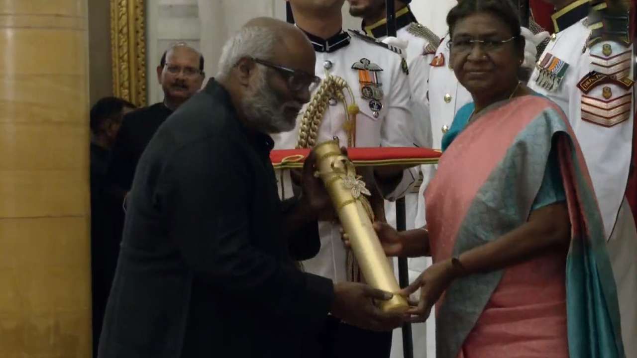 Padma Awards 2023 President Draupadi Murmu confers Padma awards to Naatu Naatu music composer MM Keeravani Sudha Murty SL Bhyrappa and others
