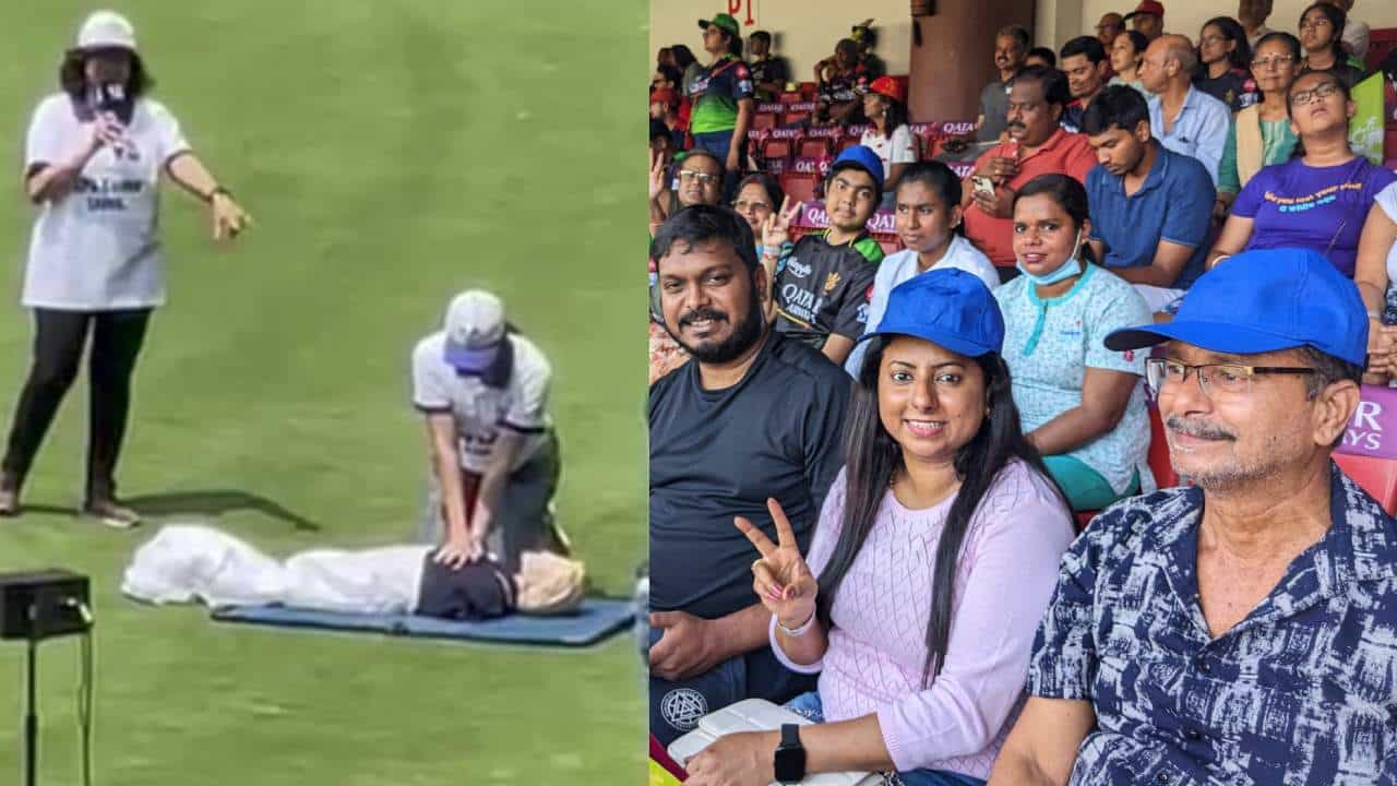 ಮಣಿಪಾಲ್ ಆಸ್ಪತ್ರೆ ವೈದ್ಯರಿಂದ ವಿನೂತನ ಪ್ರಯತ್ನ: ಆರ್ಸಿಬಿ ಪಂದ್ಯಕ್ಕೂ ಮುನ್ನ ಸಿಪಿಆರ್ ಪ್ರಾತ್ಯಕ್ಷಿಕೆ ಮಣಿಪಾಲ್ ಆಸ್ಪತ್ರೆ ವೈದ್ಯರಿಂದ ವಿನೂತನ ಪ್ರಯತ್ನ: ಆರ್ಸಿಬಿ ಪಂದ್ಯಕ್ಕೂ ಮುನ್ನ ಸಿಪಿಆರ್ ಪ್ರಾತ್ಯಕ್ಷಿಕೆ