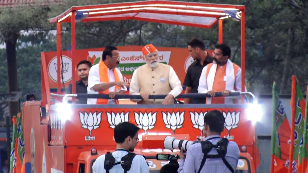 PM Narendra Modi Road Show in Bengaluru Here are the photos
