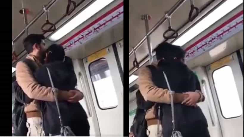 Viral Video: ಮೆಟ್ರೋದಲ್ಲಿ ದಂಪತಿಗಳು ಪರಸ್ಪರ ಒಬ್ಬರನ್ನೊಬ್ಬರು ತಬ್ಬಿಕೊಂಡು ಚುಂಬಿಸುತ್ತಿರುವ ವಿಡಿಯೋ ವೈರಲ್