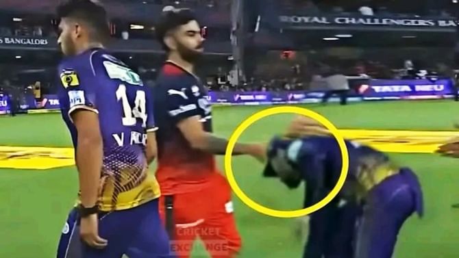 IPL 2023: ವಿರಾಟ್ ಕೊಹ್ಲಿಯ ಪಾದ ಮುಟ್ಟಿ ಆಶೀರ್ವಾದ ಪಡೆದ್ರಾ KKR ಆಟಗಾರ? IPL 2023: ವಿರಾಟ್ ಕೊಹ್ಲಿಯ ಪಾದ ಮುಟ್ಟಿ ಆಶೀರ್ವಾದ ಪಡೆದ್ರಾ KKR ಆಟಗಾರ?