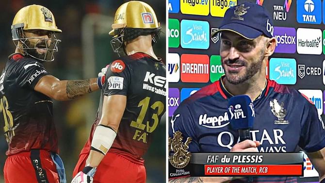 Faf Duplessis: ಪಂದ್ಯ ಮುಗಿದ ಬಳಿಕ ಆರ್ಸಿಬಿ ಗೆಲುವಿನ ಬಗ್ಗೆ ನಾಯಕ ಡುಪ್ಲೆಸಿಸ್ ಏನು ಹೇಳಿದ್ರು ನೋಡಿ Faf Duplessis: ಪಂದ್ಯ ಮುಗಿದ ಬಳಿಕ ಆರ್ಸಿಬಿ ಗೆಲುವಿನ ಬಗ್ಗೆ ನಾಯಕ ಡುಪ್ಲೆಸಿಸ್ ಏನು ಹೇಳಿದ್ರು ನೋಡಿ