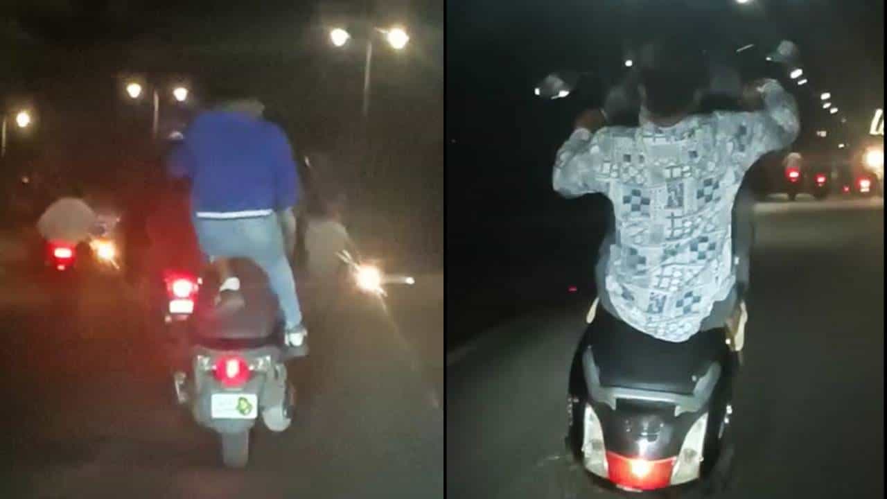ಮೈಸೂರು: ಪಡ್ಡೆ ಹುಡುಗರಿಂದ ಅಪಾಯಕಾರಿ ಬೈಕ್ ವೀಲಿಂಗ್, ವಿಡಿಯೋ ವೈರಲ್ ಮೈಸೂರು: ಪಡ್ಡೆ ಹುಡುಗರಿಂದ ಅಪಾಯಕಾರಿ ಬೈಕ್ ವೀಲಿಂಗ್, ವಿಡಿಯೋ ವೈರಲ್