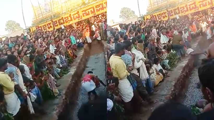 ರಾಮನಗರ: ಕೊಂಡೋತ್ಸವ ವೇಳೆ ಆಯತಪ್ಪಿ ಅಗ್ನಿಕೊಂಡಕ್ಕೆ ಬಿದ್ದ ಅರ್ಚಕ
