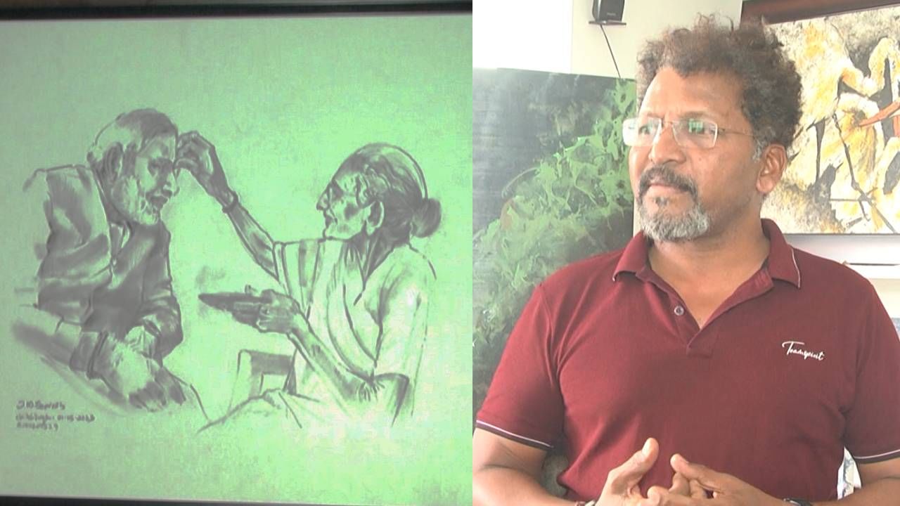 ಆದ್ರೆ, ನಿನ್ನೆಯಷ್ಟೇ ಗೆಳೆಯ ಮೋಹನ್ ಆಗಮಿಸಿ ಪ್ರಧಾನಿಗೆ ಗಿಫ್ಟ್ ನೀಡಲೊಂದು ಒಳ್ಳೇ ಚಿತ್ರಬೇಕು ಎಂದಾಗ ನಾನು ಕೆಲಸದ ಒತ್ತಡದಲ್ಲೇ ಇದ್ದೆನು. ಆದ್ರೂ, ಒತ್ತಡದ ಮದ್ಯೆಯೇ ಅರ್ಧಗಂಟೆಯಲ್ಲಿ ಅಪರೂಪದ ಚಿತ್ರ ಬರೆದೆನು. ಅದು ಪ್ರಧಾನಿ ಮೋದಿ ಕೈ ಸೇರಿದ್ದಕ್ಕೆ ನಾನು ಧನ್ಯ ಎನ್ನುತ್ತಾರೆ.