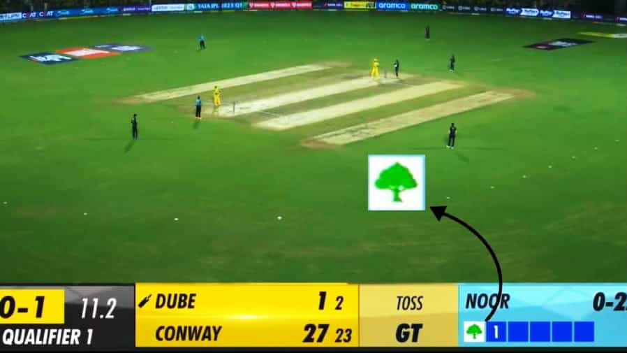 IPL 2023 GT vs CSK: ಚೆನ್ನೈನ ಎಂಎ ಚಿದಂಬರಂ ಸ್ಟೇಡಿಯಂನಲ್ಲಿ ನಡೆದ ಐಪಿಎಲ್ನ ಮೊದಲ ಕ್ವಾಲಿಫೈಯರ್ ಪಂದ್ಯದ ವೇಳೆ ಎಲ್ಲರ ಗಮನ ಸೆಳೆದಿದ್ದು ಸ್ಕೋರ್ ಬೋರ್ಡ್ನಲ್ಲಿ ಕಾಣಿಸಿಕೊಂಡ ವಿಶೇಷ ಗ್ರಾಫಿಕ್ಸ್.