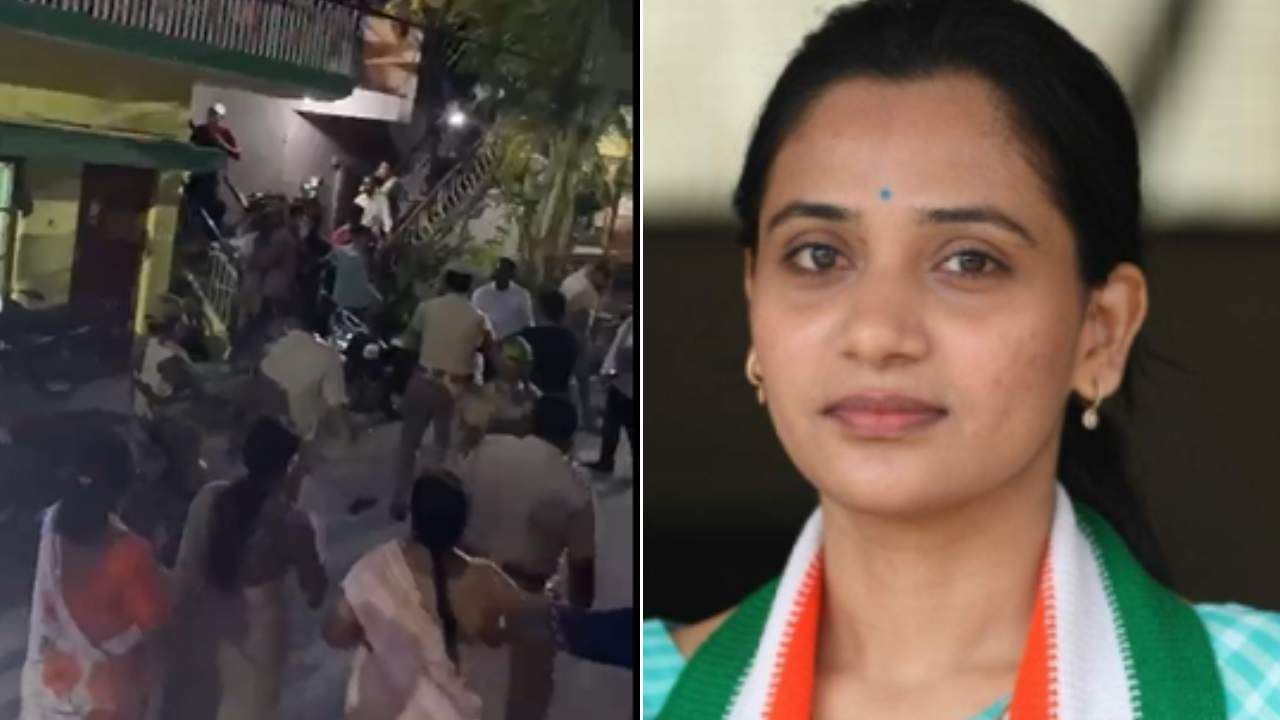 ಮತಯಾಚನೆ ವಿಚಾರವಾಗಿ ಕಾಂಗ್ರೆಸ್, ಬಿಜೆಪಿ ಕಾರ್ಯಕರ್ತರ ಮಧ್ಯೆ ಗಲಾಟೆ: ಕಾಂಗ್ರೆಸ್ ಅಭ್ಯರ್ಥಿ ಕುಸುಮಾರನ್ನು ತಳ್ಳಿದ ಪೊಲೀಸ್ ಸಿಬ್ಬಂದಿ ಮತಯಾಚನೆ ವಿಚಾರವಾಗಿ ಕಾಂಗ್ರೆಸ್, ಬಿಜೆಪಿ ಕಾರ್ಯಕರ್ತರ ಮಧ್ಯೆ ಗಲಾಟೆ: ಕಾಂಗ್ರೆಸ್ ಅಭ್ಯರ್ಥಿ ಕುಸುಮಾರನ್ನು ತಳ್ಳಿದ ಪೊಲೀಸ್ ಸಿಬ್ಬಂದಿ