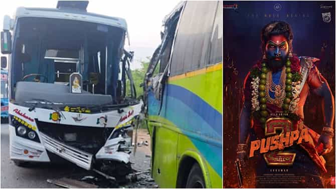 Pushpa 2 Bus Accident: ‘ಪುಷ್ಪ 2’ ಚಿತ್ರೀಕರಣಕ್ಕೆ ತೆರಳಿದ್ದ ಕಲಾವಿದರ ಬಸ್​ ಅಪಘಾತ; ಫೋಟೋ ನೋಡಿ ಅಲ್ಲು ಅರ್ಜುನ್​ ಅಭಿಮಾನಿಗಳಿಗೆ ಗಾಬರಿ