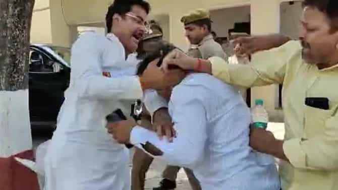 Amethi: ಎಸ್​ಪಿ ಶಾಸಕನ ಗೂಂಡಾಗಿರಿ, ಬಿಜೆಪಿ ನಾಯಕಿಯ ಪತಿಗೆ ಪೊಲೀಸ್ ಠಾಣೆ ಎದುರು ಥಳಿತ