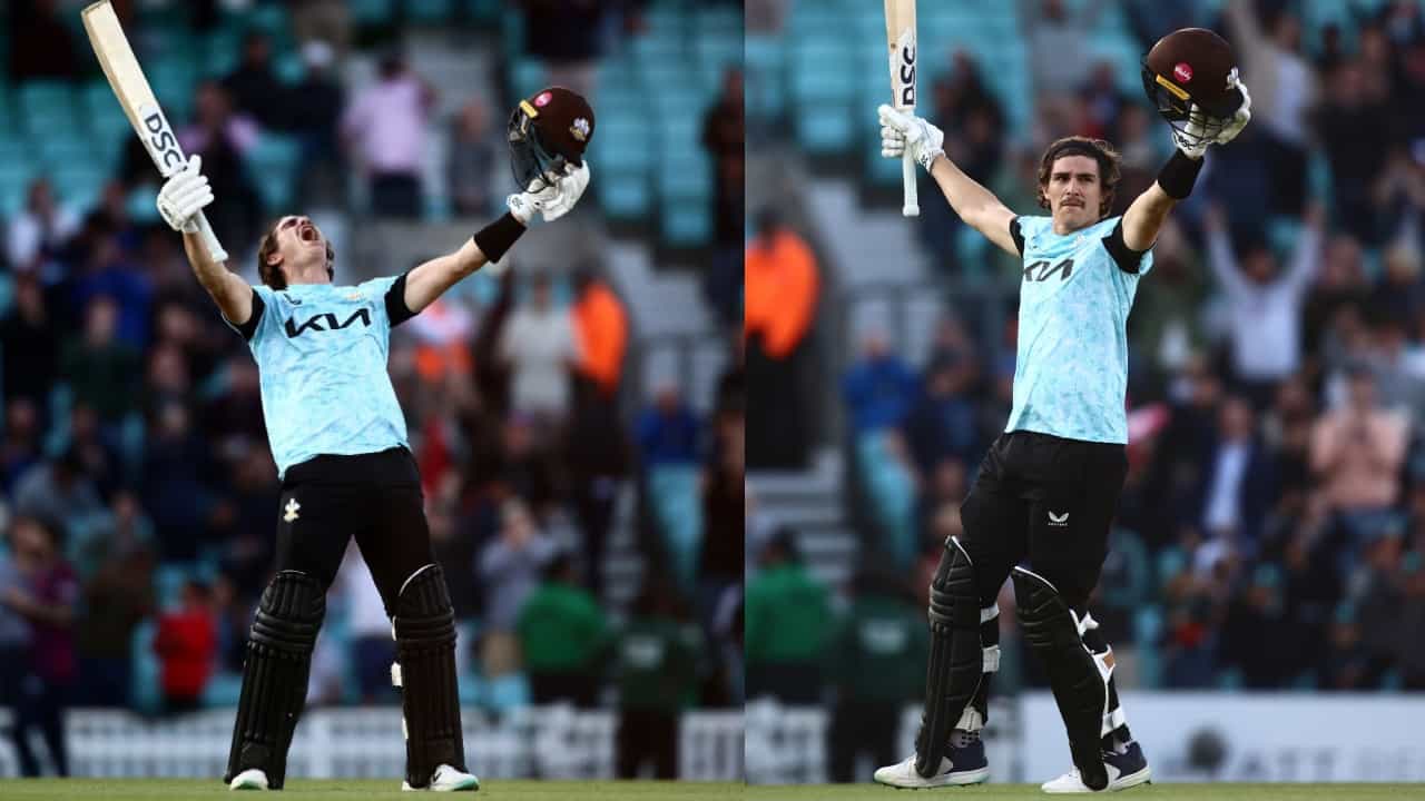 T20 Records: ಇಂಗ್ಲೆಂಡ್ನ ಓವಲ್ ಮೈದಾನದಲ್ಲಿ ನಡೆದ ಟಿ20 ಬ್ಲಾಸ್ಟ್ ಲೀಗ್ನಲ್ಲಿ ಕೆಂಟ್ ವಿರುದ್ಧ ಸಿಡಿಲಬ್ಬರದ ಶತಕ ಸಿಡಿಸುವ ಮೂಲಕ ಶಾನ್ ಅಬಾಟ್ ಹೊಸ ದಾಖಲೆ ನಿರ್ಮಿಸಿದ್ದಾರೆ. ಕೇವಲ 34 ಎಸೆತಗಳಲ್ಲಿ ಸೆಂಚುರಿ ಪೂರೈಸಿ ಟಿ20 ಕ್ರಿಕೆಟ್ನಲ್ಲಿ ಅತೀ ವೇಗದ ಶತಕ ಸಿಡಿಸಿದ ಟಾಪ್-5 ಬ್ಯಾಟರ್ಗಳ ಪಟ್ಟಿಯಲ್ಲಿ ಸ್ಥಾನ ಪಡೆದಿದ್ದಾರೆ.