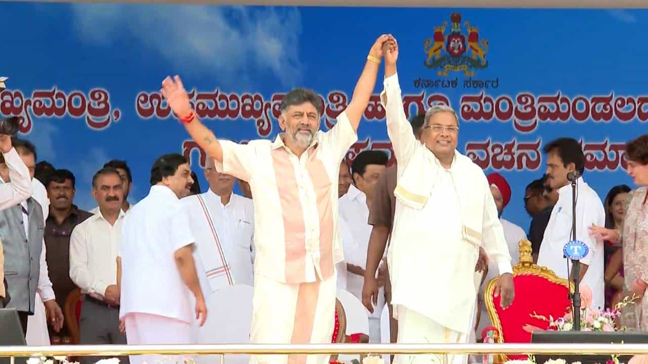 CM Siddaramaiah DCM DK Shivakumar Swearing In Ceremony Photos and cabinet ministers