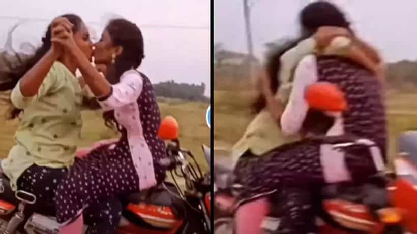 Video Viral: ಬೈಕ್ ಸ್ಟಂಟ್ ಮಾಡಿಕೊಂಡು ಲಿಪ್ಲಾಕ್ ಮಾಡಿದ ಯುವತಿಯರು, ನೆಟ್ಟಿಗರು ಹೇಳಿದ್ದೇನು ಗೊತ್ತಾ?