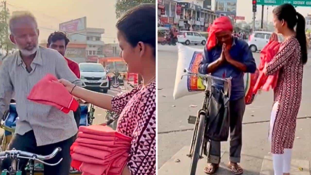 Viral Video: ಸುಡು ಬಿಸಿಲಿನಲ್ಲಿ ಕೆಲಸ ಮಾಡುವವರಿಗೆ ಟವೆಲ್ ನೀಡಿದ ಮಹಿಳೆ; ವಿಡಿಯೋ ವೈರಲ್! Viral Video: ಸುಡು ಬಿಸಿಲಿನಲ್ಲಿ ಕೆಲಸ ಮಾಡುವವರಿಗೆ ಟವೆಲ್ ನೀಡಿದ ಮಹಿಳೆ; ವಿಡಿಯೋ ವೈರಲ್!