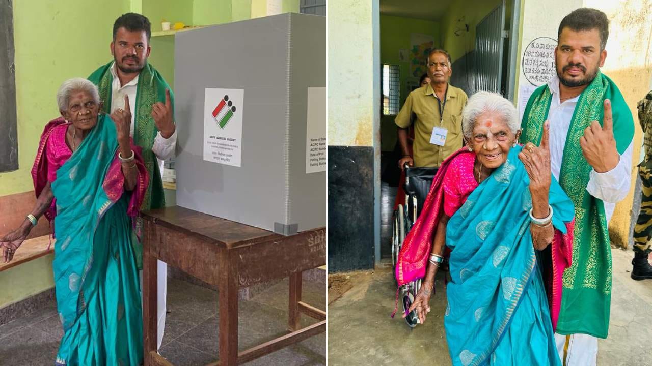 ಕರ್ನಾಟಕ ವಿಧಾನಸಭೆ ಚುನಾವಣೆಗೆ ಇಂದು ಬೆಳಗ್ಗೆಯಿಂದಲೇ ಮತದಾನ ನಡೆಯುತ್ತಿದೆ. ಈ ಹಿನ್ನೆಲೆ 
ಶತಾಯುಷಿ, ಪದ್ಮಶ್ರೀ ಪುರಸ್ಕೃತೆ ಸಾಲುಮರದ ತಿಮಕ್ಕ ಅವರು ಮತಚಲಾಯಿಸಿದ್ದಾರೆ.    